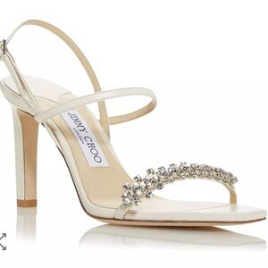 Jimmy Choo Ivory Meira 85 Crystal Embellished Heels New With Tags Size 42